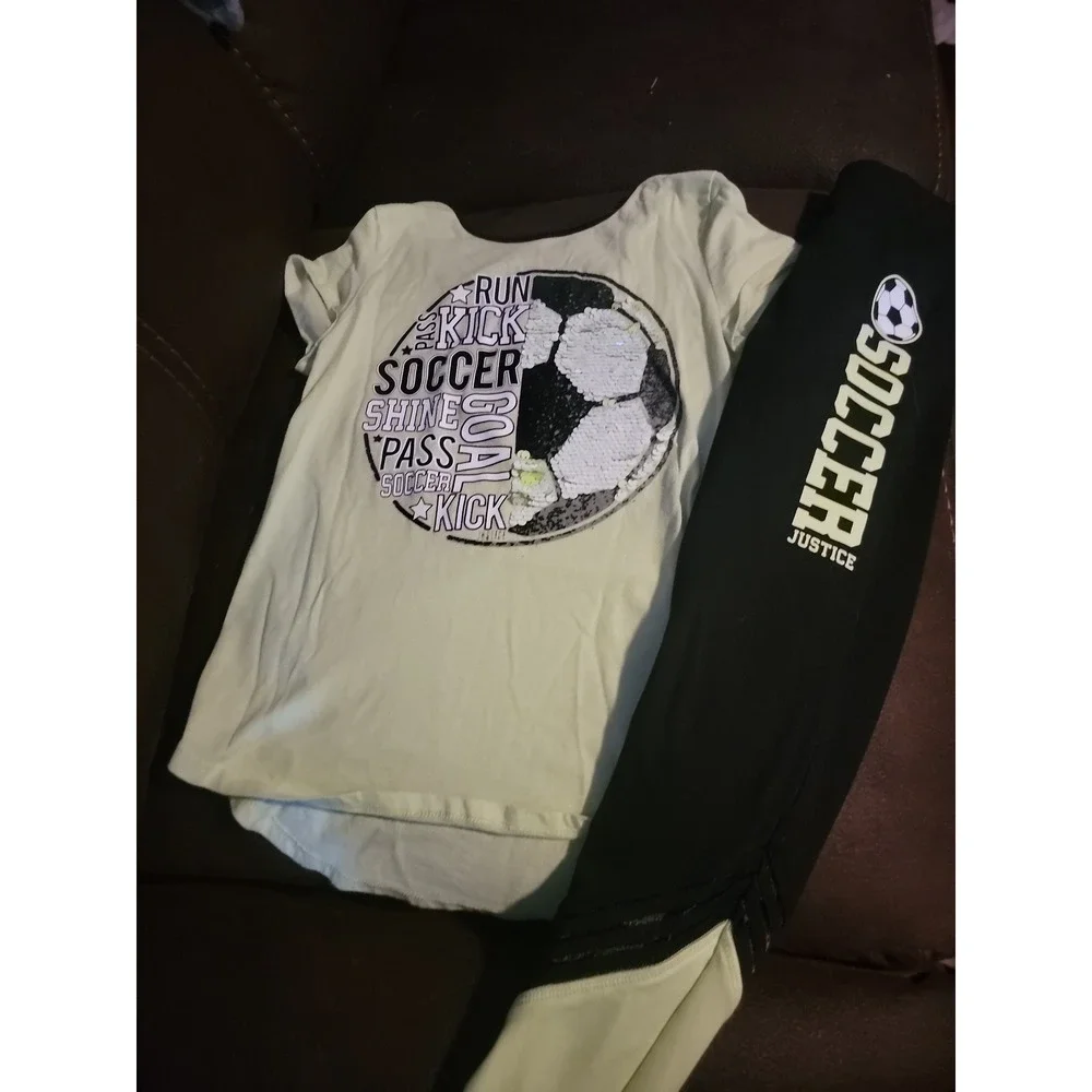 Justice soccer outfit size‎ 10 top leggings